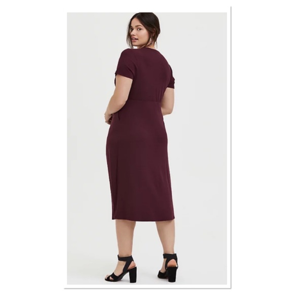 TORRID ⭐️ Burgundy Purple Button Front Dress - Picture 2 of 13